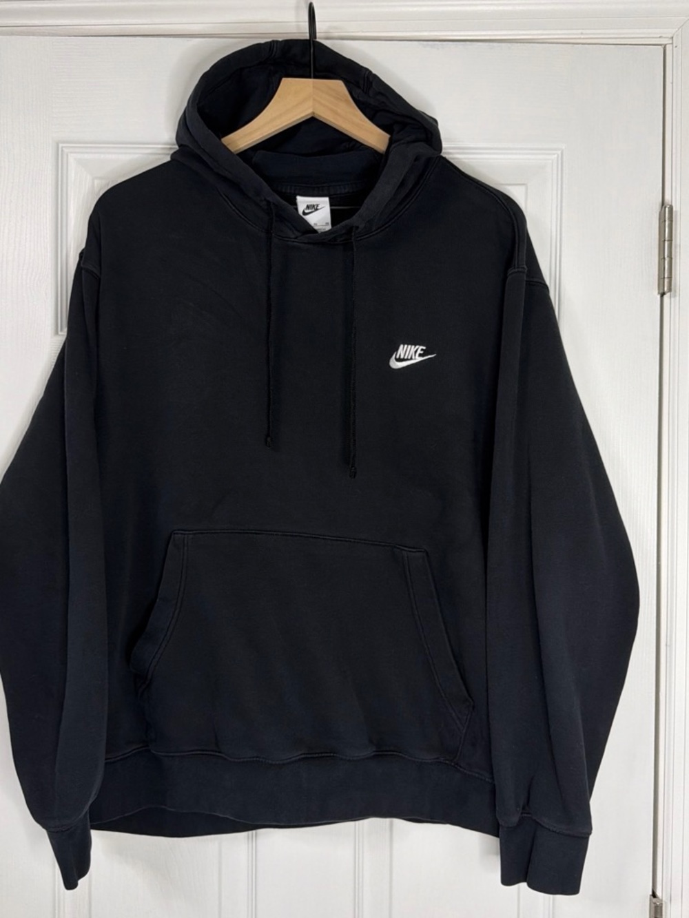 Nike Black Pullover Hoodie with White Swoosh
